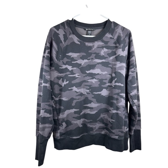 ATHLETA Triumph Black Camo Printed Crewneck Sweatshirt- Women’s Size Medium - Picture 2 of 9